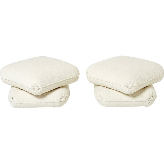 Image 1 of Paire de poufs vintage en laine bouclée de Jacques Charpentier pour Maison Jansen, 1970