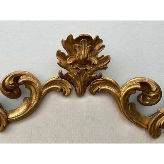Image 1 of Tête de lit Vintage Art Deco en bois et tissu, Italie 1940s
