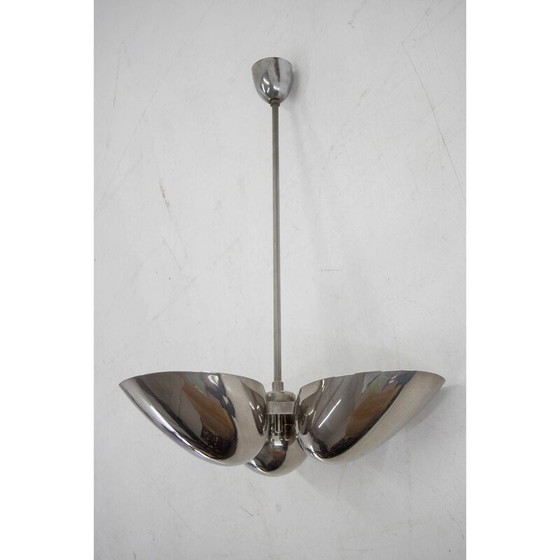 Image 1 of Lustre vintage Bauhaus en nickel pour Zukov, Tchécoslovaquie 1930