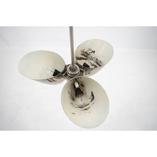 Lustre vintage Bauhaus en nickel pour Zukov, Tchécoslovaquie 1930