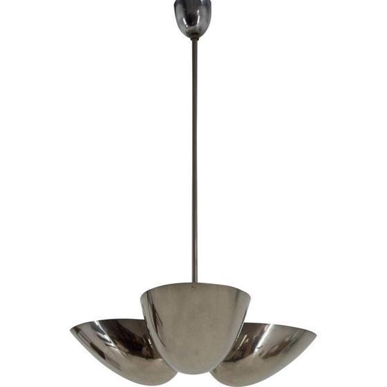 Image 1 of Lustre vintage Bauhaus en nickel pour Zukov, Tchécoslovaquie 1930