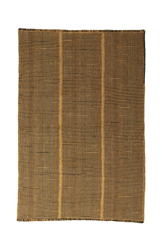 Image 1 of Designer Kilim Fars tissé à la main - 249 X 171 cm - Motif moderne à rayures - Nouveau