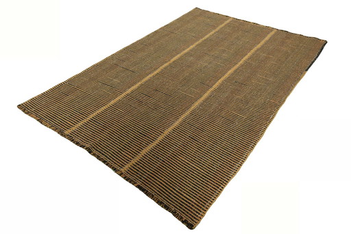 Designer Kilim Fars tissé à la main - 249 X 171 cm - Motif moderne à rayures - Nouveau