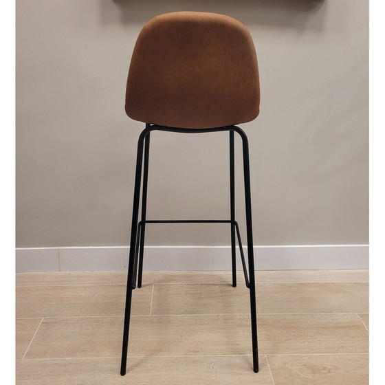 Image 1 of Banquette vintage en simili cuir et fer forgé noir, 1980