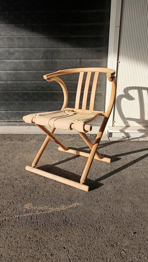 Chaise pliante vintage en bois courbé