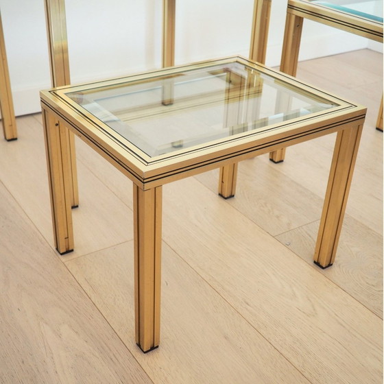 Image 1 of 1970S Pierre Vandel Gold Nesting Table Set Of 3