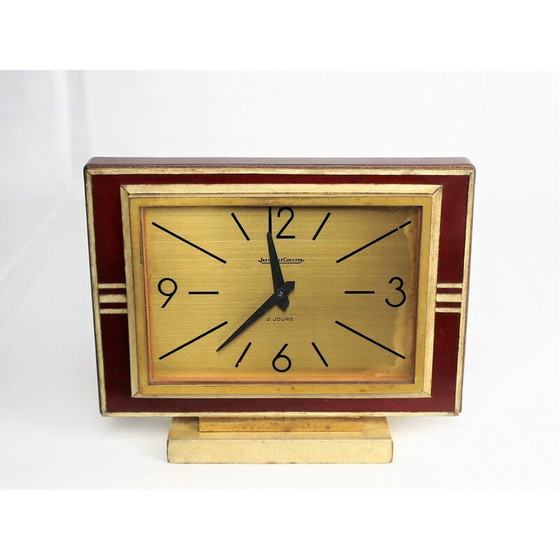 Image 1 of Horloge vintage en cuir et parchemin de Jaeger Le Coultre, 1940