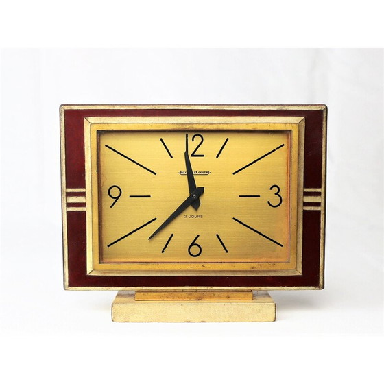Image 1 of Horloge vintage en cuir et parchemin de Jaeger Le Coultre, 1940