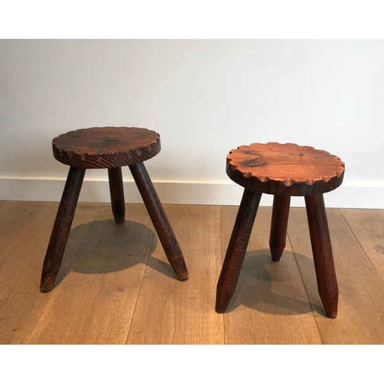 Image 1 of Paire de tabourets Brutalist vintage, 1950