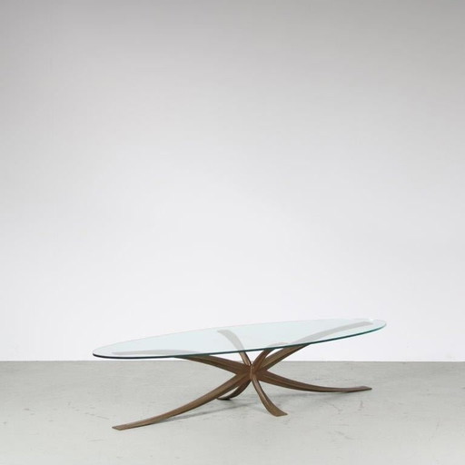 Table basse en laiton par Michel Mangematin & Roger Bruny, France 1960