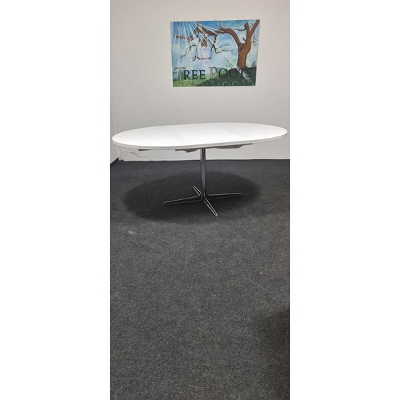 Image 1 of Table de salle à manger ronde extensible en formica et chrome