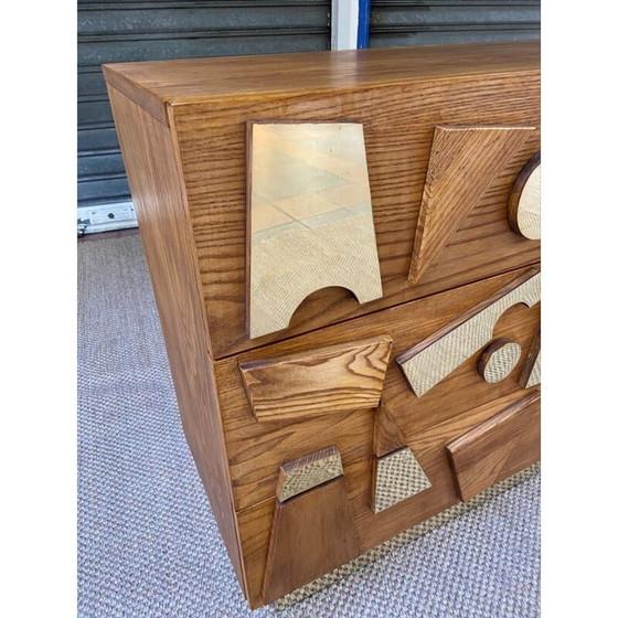 Image 1 of Paire de commodes vintage en laiton et chaîne, 1972