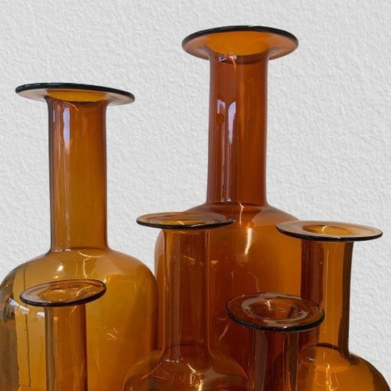 Image 1 of Ensemble de six bouteilles "Gulvvase" d'Otto Brauer pour Kastrup Holmegaard