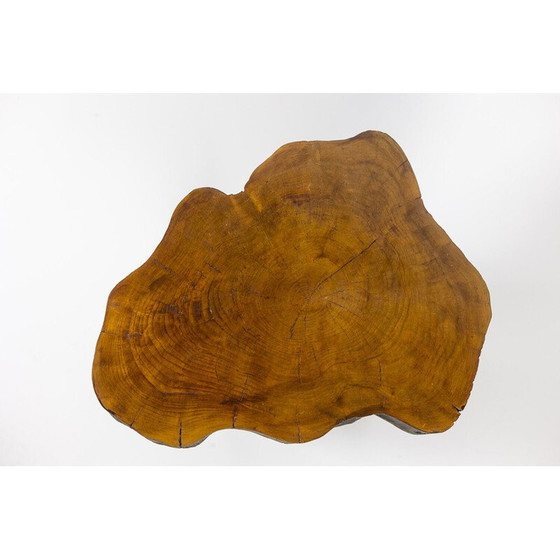 Image 1 of Ensemble de 4 tabourets vintage en bois d'orme, 1970