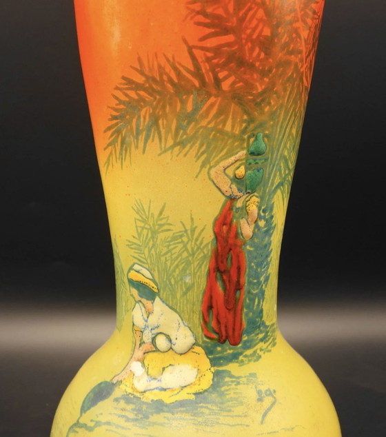 Image 1 of Vase « Thèbes » - Décor Oriental Émaillé. Legras