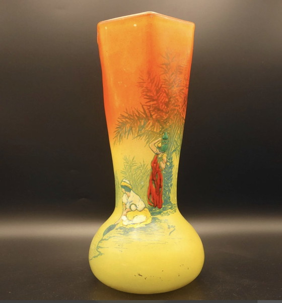 Image 1 of Vase « Thèbes » - Décor Oriental Émaillé. Legras