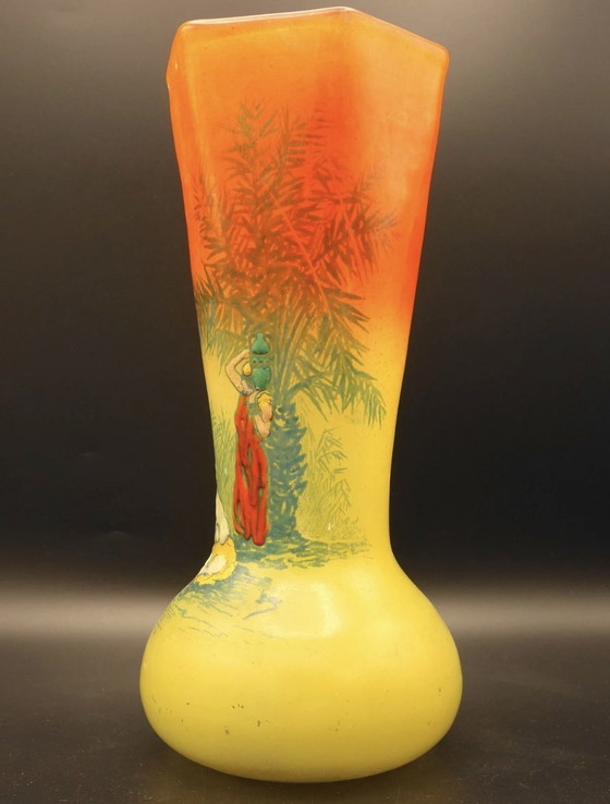 Image 1 of Vase « Thèbes » - Décor Oriental Émaillé. Legras