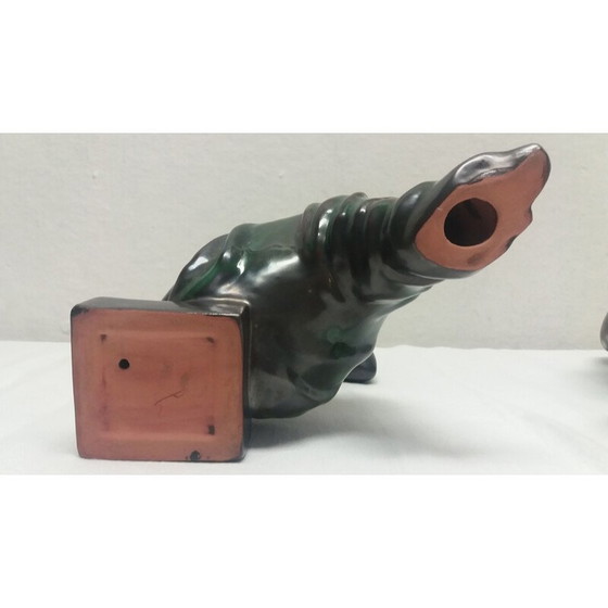 Image 1 of Sculptures vintage en céramique émaillée de femmes nues, Tchécoslovaquie 1960