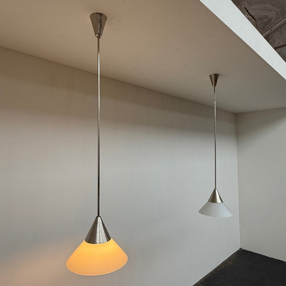 Image 1 of 4X Lampe pendante avec abat-jour en verre conique Ø30Cm