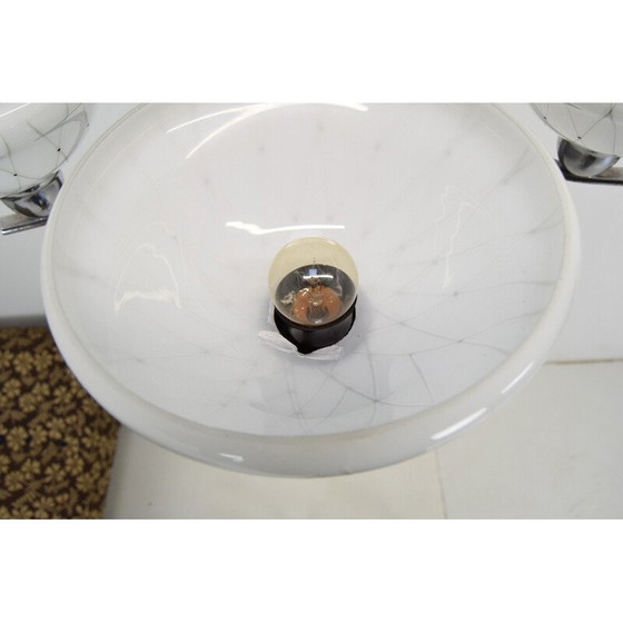 Image 1 of Lustre vintage en verre, métal et chrome pour Drukov, Tchécoslovaquie années 1960