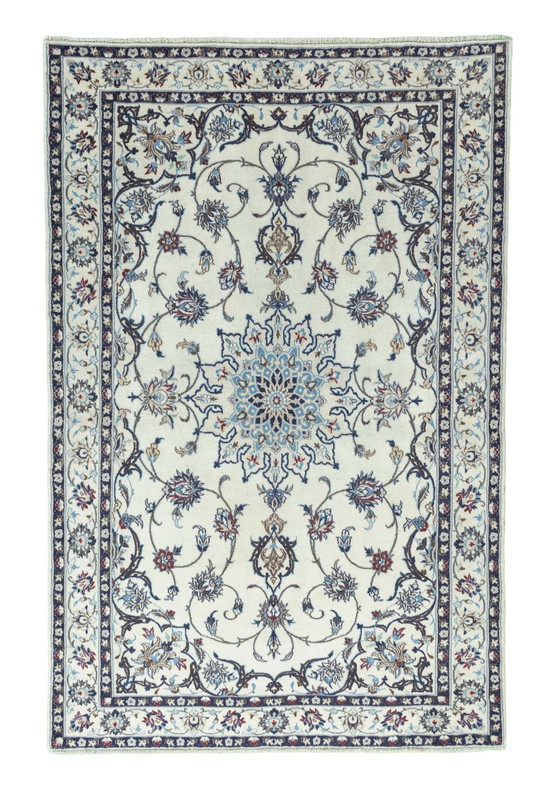 Image 1 of Tapis Naïn 9 La noué à la main avec de la soie - 200 X 130 cm