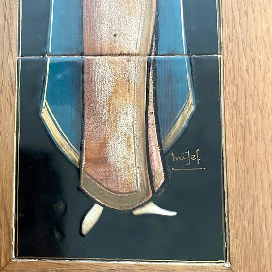 Image 1 of Carreau religieux vintage "Madone et enfant" par Mcm, 1970