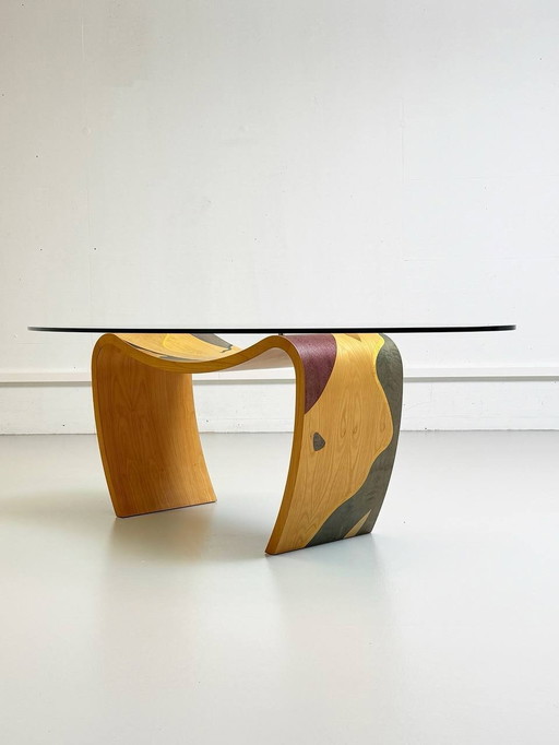 Table de salle à manger ovale De Carlo Malnati, années 1980