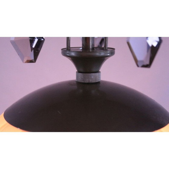 Image 1 of Lampe suspendue art déco vintage avec prismes en cristal, 1930