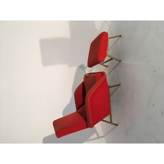 Image 1 of Fauteuil italien vintage avec ottoman