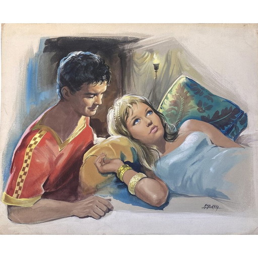 Technique mixte vintage "Le fils de Ben-Hur" pour M.Gourdon, 1963