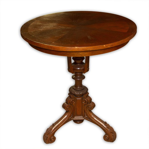 Table d'appoint en bois de chêne du milieu du siècle, Autriche-Hongrie 1915