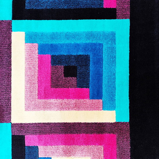 Image 1 of Magnifique tapis géométrique en laine italienne des années 1980 par Missoni pour T&J Vestor