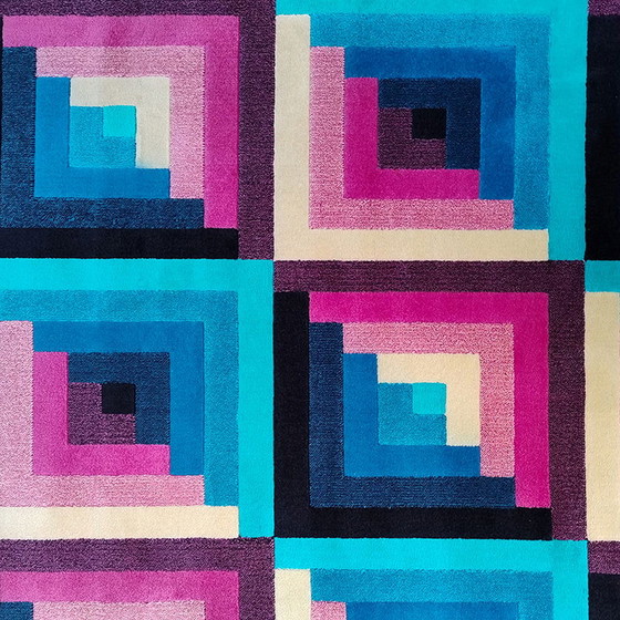 Image 1 of Magnifique tapis géométrique en laine italienne des années 1980 par Missoni pour T&J Vestor