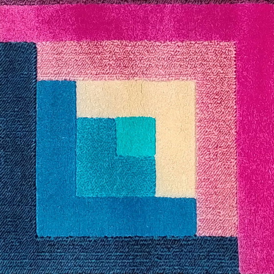 Image 1 of Magnifique tapis géométrique en laine italienne des années 1980 par Missoni pour T&J Vestor