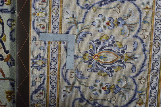 Image 1 of Tapis d'orient Keshan vert pistache noué à la main - 405 X 303 cm