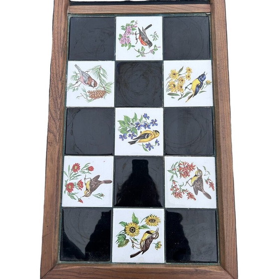 Image 1 of Table basse vintage en bois et fer forgé, 1950