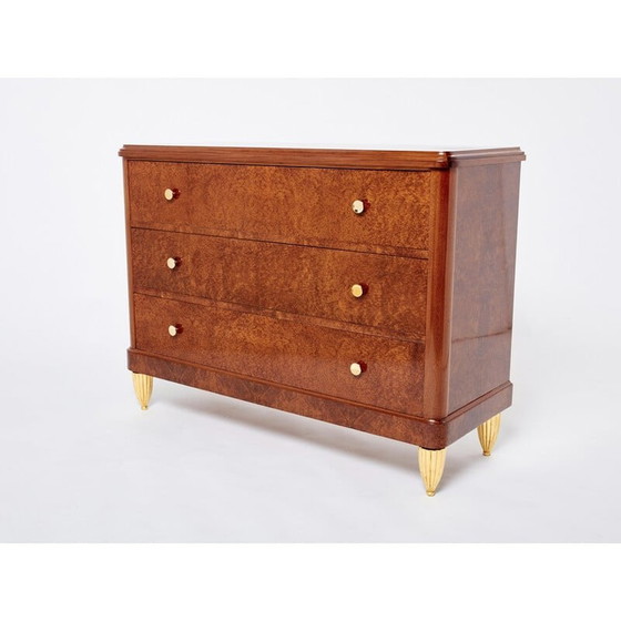 Image 1 of Commode vintage en loupe d'Amboyna, 1940