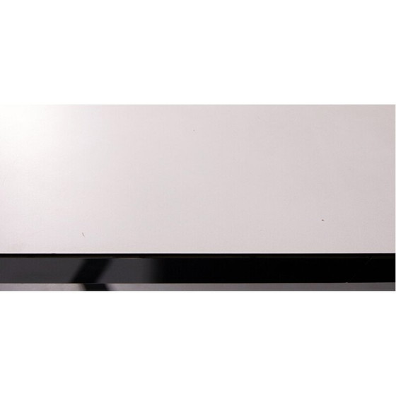 Image 1 of Table de salle à manger vintage Salvarani avec structure en acier chromé 1980