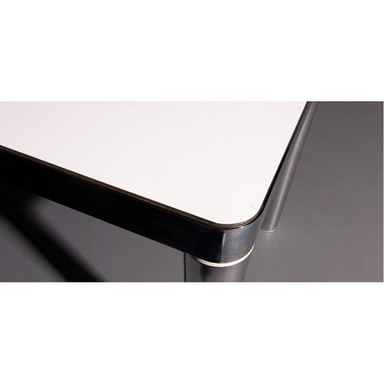 Image 1 of Table de salle à manger vintage Salvarani avec structure en acier chromé 1980