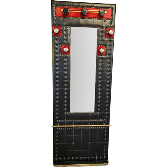 Image 1 of Porte-manteau vintage en skaï noir, 1960