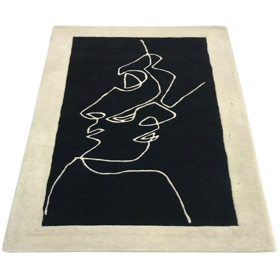 Image 1 of Tapis rectangulaire vintage en laine