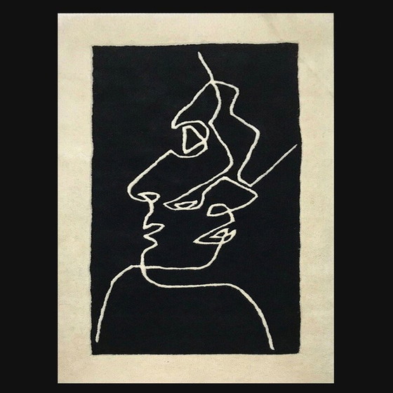 Image 1 of Tapis rectangulaire vintage en laine