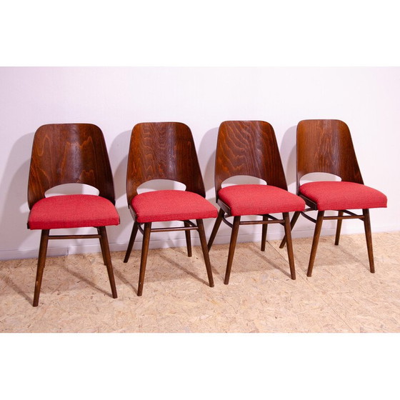 Image 1 of Ensemble de 4 chaises de salle à manger vintage en bois courbé par Radomír Hofman pour Ton, Tchécoslovaquie 1960