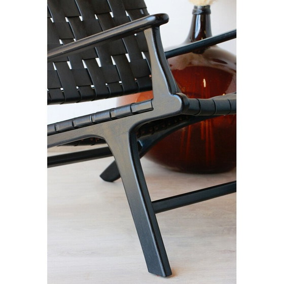 Image 1 of Paire de fauteuils vintage "Hollywood" en cuir noir par Olivier de Schrijver, Belgique