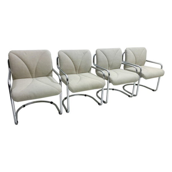 Image 1 of Ensemble de 4 fauteuils tubulaires du milieu du siècle par Guido Faleschini, Italie, années 1970
