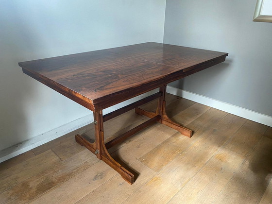 Image 1 of Table de salle à manger / bureau en bois de rose, extensible.