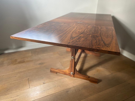 Table de salle à manger / bureau en bois de rose, extensible.