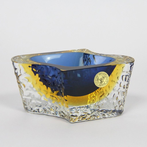 Cendrier vintage en verre de Murano par Mandruzzato, 1970 .