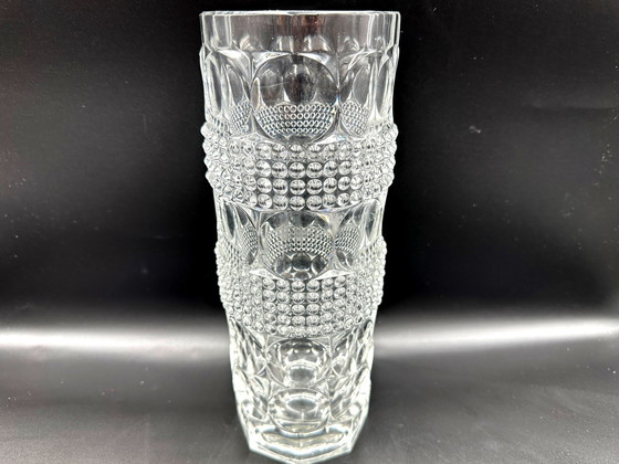 Image 1 of Vase en verre Op Art République tchèque Podebrady
