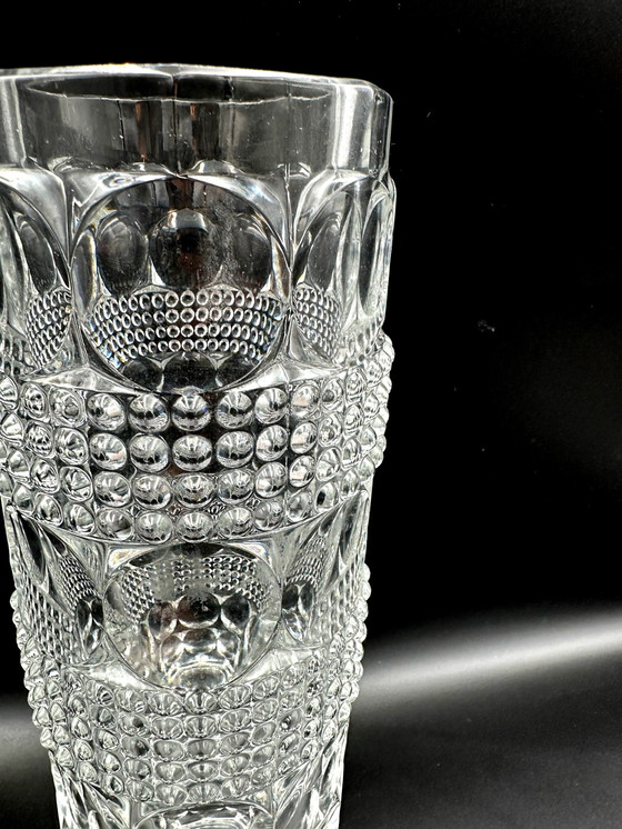 Image 1 of Vase en verre Op Art République tchèque Podebrady